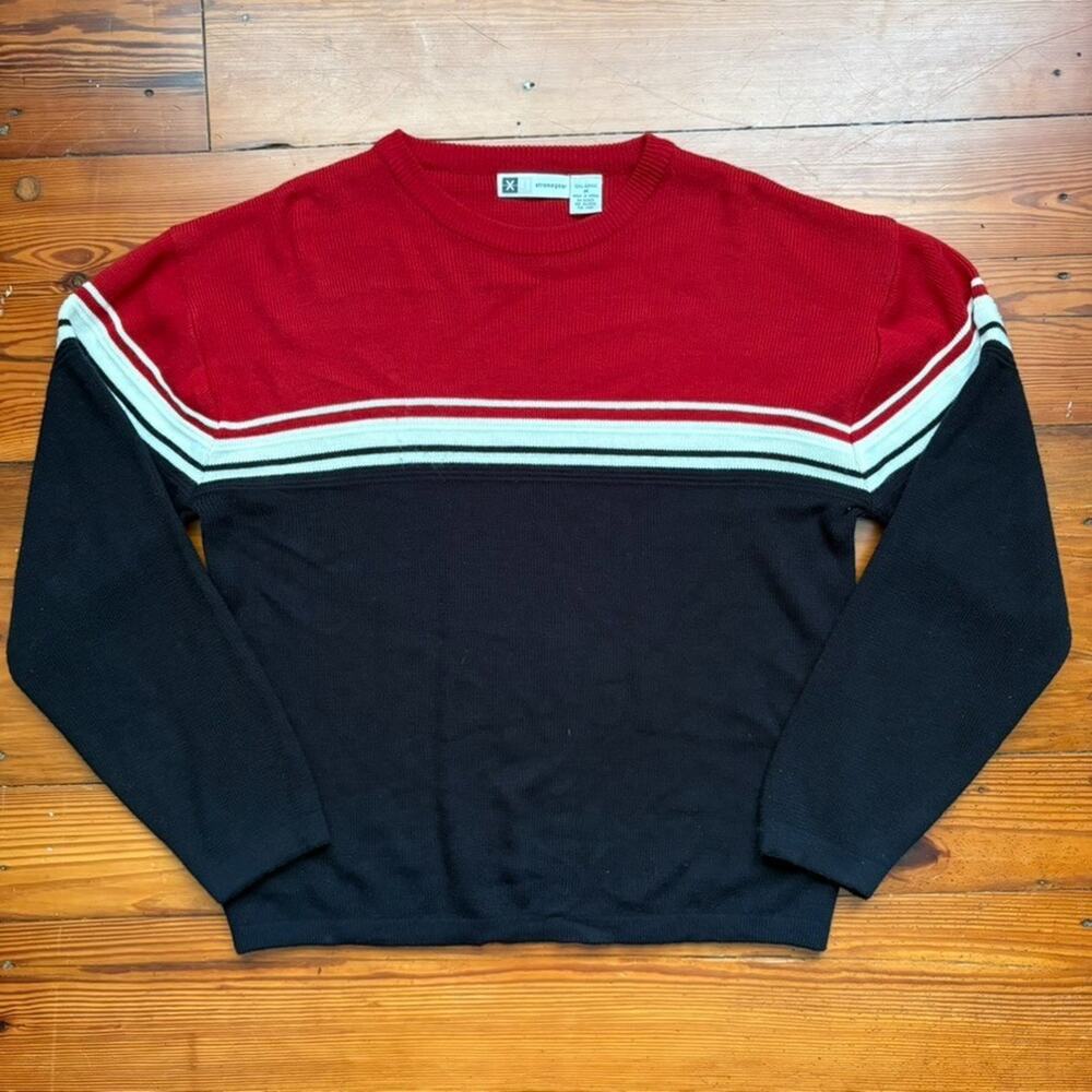 Vintage Y2K Xtreme Gear Sweater Men's Size M Striped Grunge Skater
